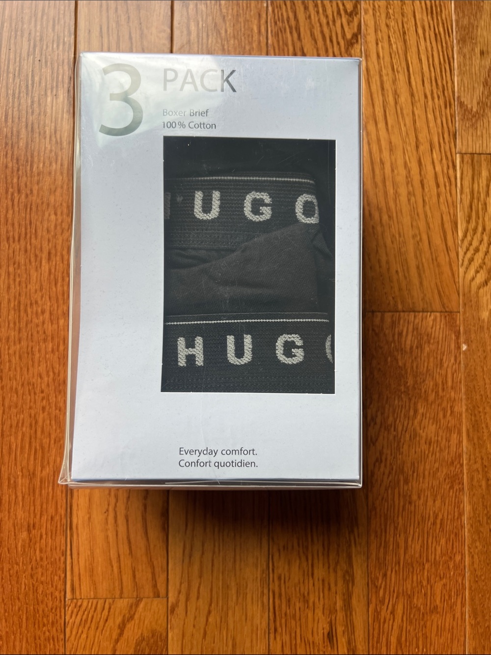 HUGO Black Boxer Briefs 3-Pack with Logo Waistband